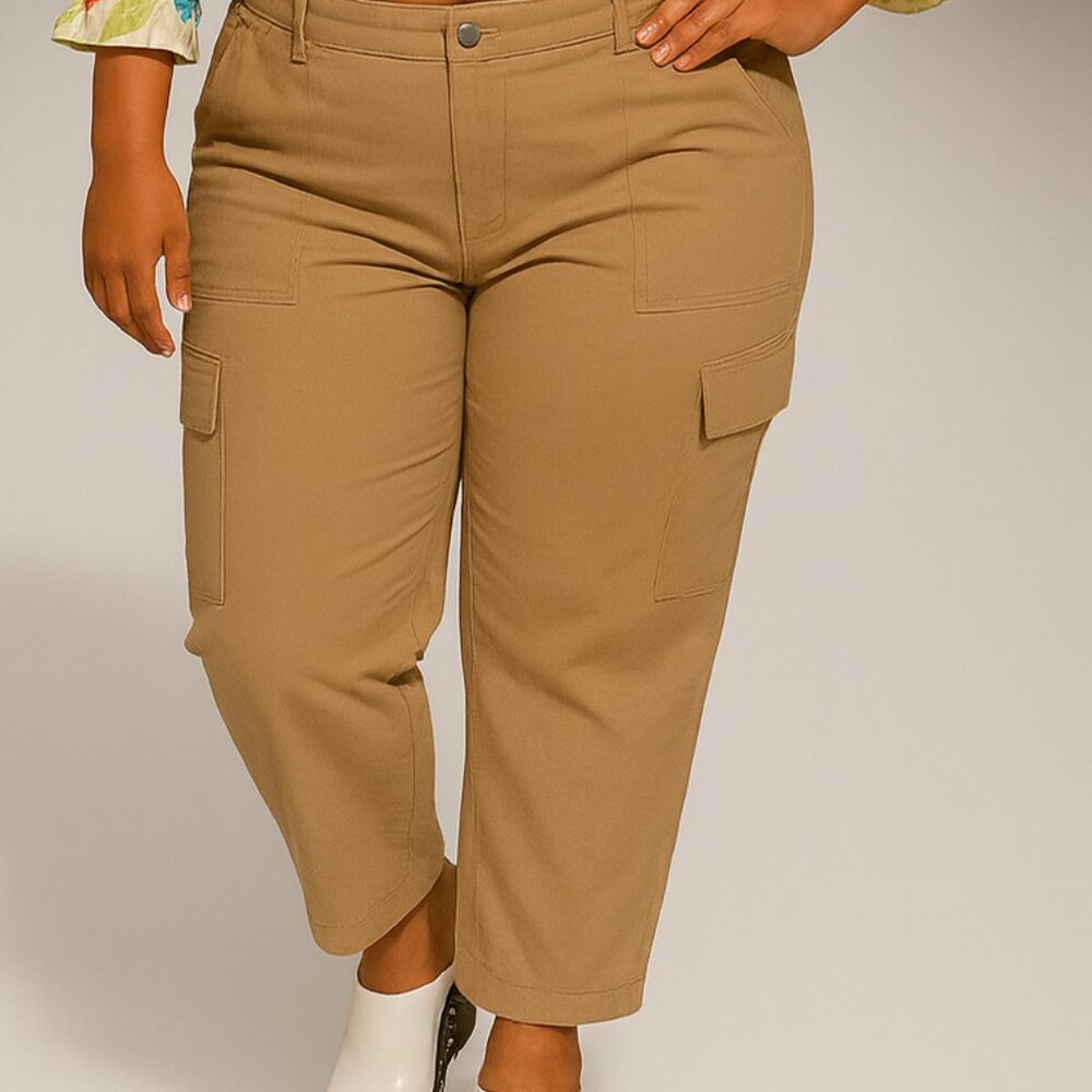 plus size cargo pants - lite khaki color